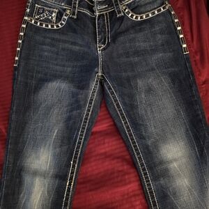Rock & Roll Cowgirl Dark Blue Boot Cut Jeans